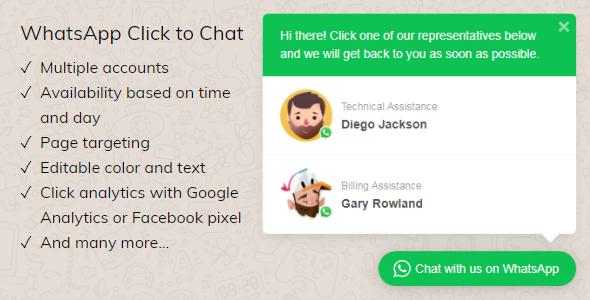 WhatsApp WordPress 点击聊天插件