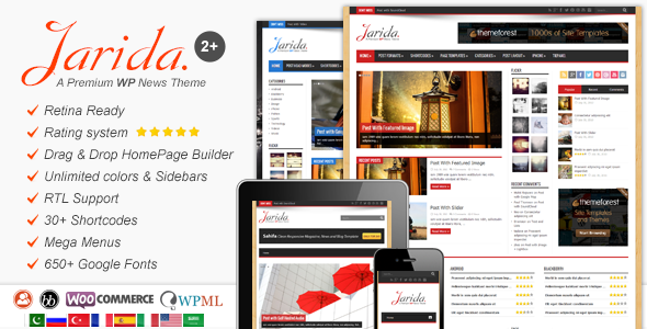 Jarida – 响应式 WordPress 新闻主题、杂志、博客