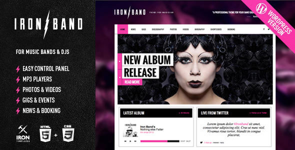 IronBand – 乐队和 DJ WordPress 主题