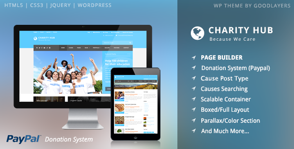 慈善中心 – 非营利组织/筹款 WordPress