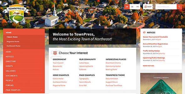 TownPress – 市镇和镇政府 WordPress 主题