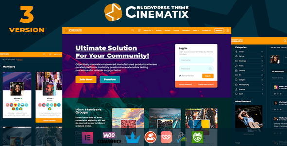 Cinematix – BuddyPress Nouveau 会员主题
