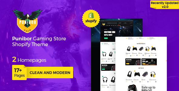 Punibor 游戏商店 Shopify 主题